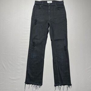 Derek Lam 10 Crosby Womens High Rise Denim Leah Frayed‎ Hem Straight Jeans Sz 26